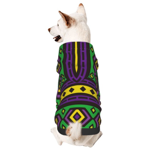 Fotbe Carnival Mardi Gras Sudadera con Estampado para Perros Pequeños – Suéter con Capucha para Mascotas, Tela Suave de Forro Polar con Bolsillo-X-Small