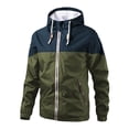 thumbnail image 4 of PiGOGI Men's Winter Jacket Solid Multiple Pockets Sports Fitness Training Long Sleeved Hooded Casual Army Green M, 4 of 4