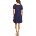 thumbnail image 3 of Women's Casual V-Neck Short Sleeves Solid Casual Dress, 3 of 4