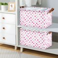 thumbnail image 2 of Yayeee Foldable Storage Basket for Shelves Waterproof Cloth Bins with Handles, Purple Polka Dots, 2 of 7