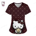 thumbnail image 3 of Camiseta de uniforme para mujer 2023, camisetas de Hello Kitty, uniforme de enfermera, bolsillo, Hello Kitty, cuello en V, ropa para mujer, tops, top de hospital, 3 of 5