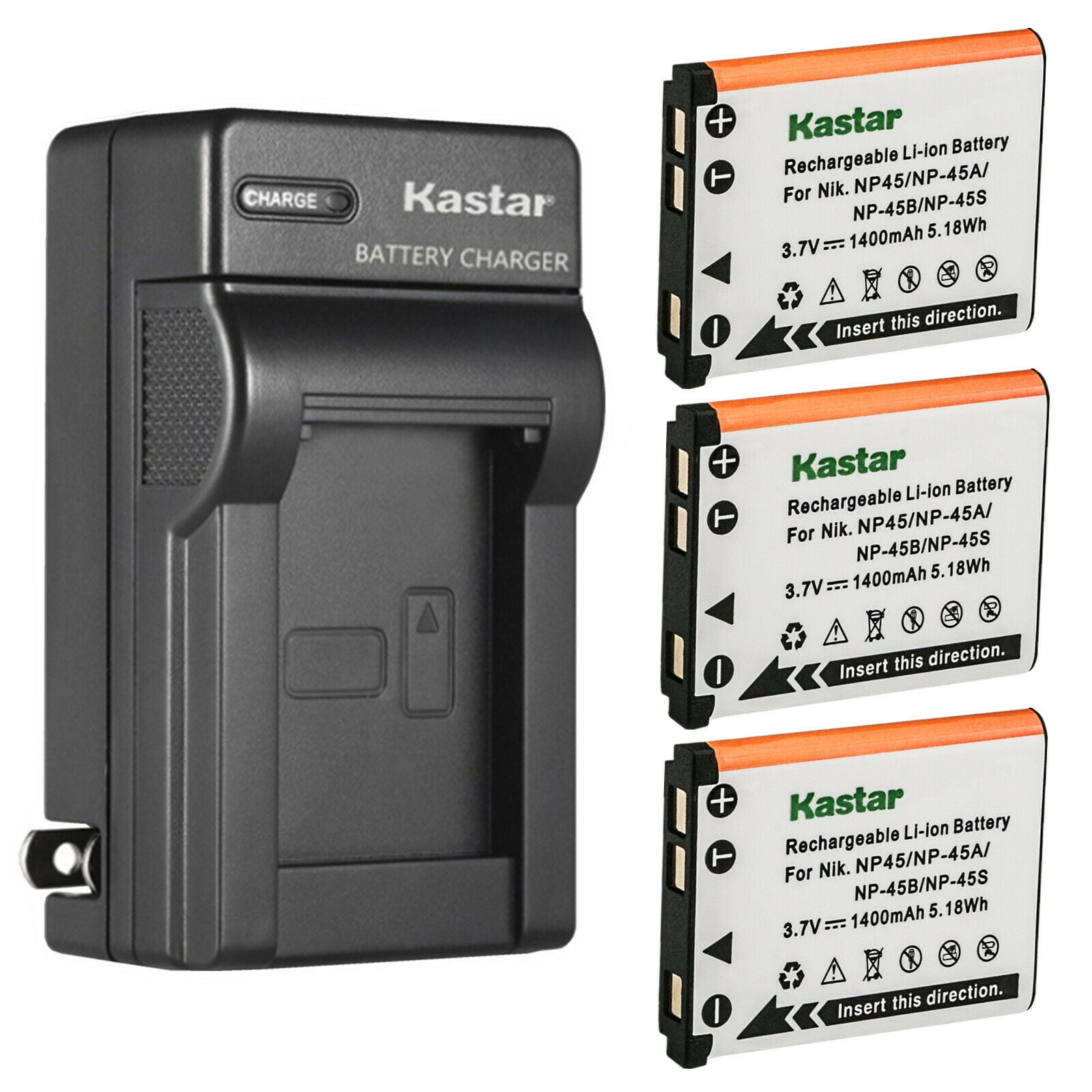 Kastar 4-Pack Battery and AC Wall Charger Replacement for Fujifilm