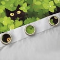 thumbnail image 4 of Feelyou Cartoon Black Kitten Curtains Pack of 2 (42x84 Each) for Teen, Kawaii Anime Cat Curtains Blackout, Spring Green Leaf Plant Bedroom Curtains, Window Curtains Decor, 4 of 6