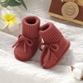 thumbnail image 2 of Dakaela Chaussons-Chaussettes pour Nouveau-Né Bébé Tricotés Garçons Filles Premiers Pas Bottes Souples pour Berceau Chaussons Chaussons d'Intérieur pour Bébé Rouges Taille 2,5, 2 of 7