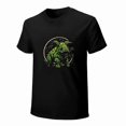 thumbnail image 1 of Green Triangle Dragon T-shirt Cartoon T-shirt Dinosaur T-shirt Unisex tees Gift shirt, 1 of 5