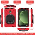 thumbnail image 3 of Case for Samsung Galaxy Tab Active5 8.0 inch SM-X300/SM-X306B, 360 Degree Rotating Hand Grip Shockproof Cover with Shoulder Strap, Red, 3 of 7