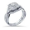 thumbnail image 3 of Pompeii 1 1/10cttw Cushion Diamond Halo Engagement Ring Set White Gold (I/J,I2-I3), 3 of 3
