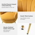 thumbnail image 5 of Seashell Upholstery Armchair Velvet Lounge Barrel Chair Gold Legs Home Living Room Bedroom, 5 of 9