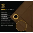 thumbnail image 2 of PROTARP Extreme Heavy Duty WaterProof Canvas Tarp 20 oz, UV Resistant Tarpaulin Cover with Rustproof Brass Grommets, Multipurpose for Canopy, Roof, Camping, Wood Pile (Brown 8'X10'), 2 of 7