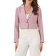 thumbnail image 4 of BLAZER CORTO DE NEGOCIOS PARA MUJERES CON MANGAS LARGAS Y DELANTERO ABIERTA, CON SOLAPA EN V, COLOR ROSA, 4 of 6