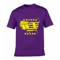 thumbnail image 3 of The Season Essentials All States Collection “United We Stand” 100% Cotton Unisex T-shirt Graphic Tee, Purple/Yellow, X-Small, 3 of 11