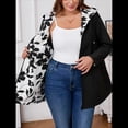 thumbnail image 4 of Chaqueta Ligera Reversible con Capucha y Cremallera de Larga para Mujer, Cortavientos Informal, Impermeable. Negro XXL, 4 of 10