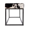 thumbnail image 3 of Beaumont Lane Transitional 54"W Leather-Iron Accent Bench in Black & White, 3 of 6