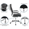 thumbnail image 4 of Flash Furniture High Back Black Mesh Contemporary Executive Swivel Office Chair with LeatherSoft Seat, 4 of 13