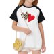 thumbnail image 5 of Blusas y camisas de manga corta con cuello redondo para niños y niñas, blusa de manga corta con estampado de cuello redondo, 5 of 7