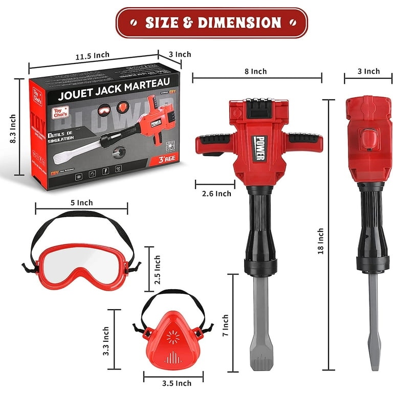 Black + Decker Junior Kids Power Tools - Jackhammer with Realistic Sound &  Action! Role Play Tools for Toddlers Boys & Girls Ages 3 Years Old and