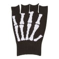 thumbnail image 3 of Skeleton Fingerless Black Winter Gloves, 3 of 4