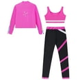 thumbnail image 4 of YONGHS Kids Girls Tank Tops and Yoga Tights Pants Long Sleeve Sweatshirt Stage Performance Dancewear Hot Pink 8, 4 of 5
