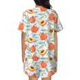 thumbnail image 6 of Daiia Peach Pattern Womens Pajama Sets Short Sleeve Pajamas for Women Sets Soft Lounge Sets Casual Round Neck Sleepwear PJS-Large, 6 of 7