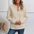 thumbnail image 5 of Stamzod Womens Sweatshirt V-Neck Textured Pullover Long Sleeve Tops Dressy Casual Sweatshirts for Women Fall Fashion Clothing, 5 of 8