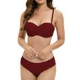 thumbnail image 1 of Traje de baño para mujer, bikini de tirantes sin espalda de color liso para mujer, trajes de baño para mujer, conjuntos de bikini para mujer, trajes de baño de bikini para mujer, 1 of 8