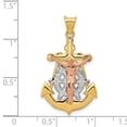thumbnail image 2 of 17mm 14k Solid Gold Tri-color Mariner Crucifix Pendant Necklace Pendant for Women - 1.8 Grams, 2 of 2