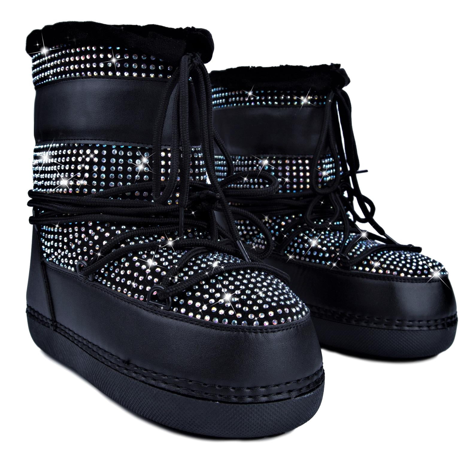 iridescent snow boots