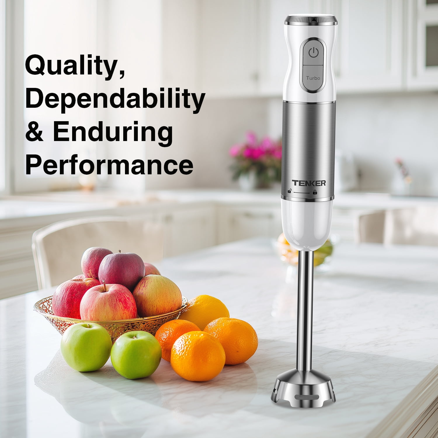 450W Immersion Blender 5 in 1 Electric Hand Blender,30 Speed Mode with Mixing Beaker,Chopper,Whisk and Milk Frother For Baby Food