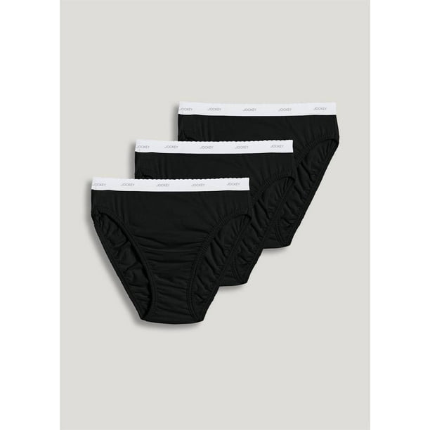 Jockey Jockey Women's Classic French Cut Briefs 3 Pack, Black, 5