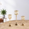 thumbnail image 1 of Portaves de cristal Candebros votivos Portaves decorativos Candebros Candebros para mesa de boda Centro de mesa Decoración del hogar oro SML Macarena Porta vela, 1 of 8