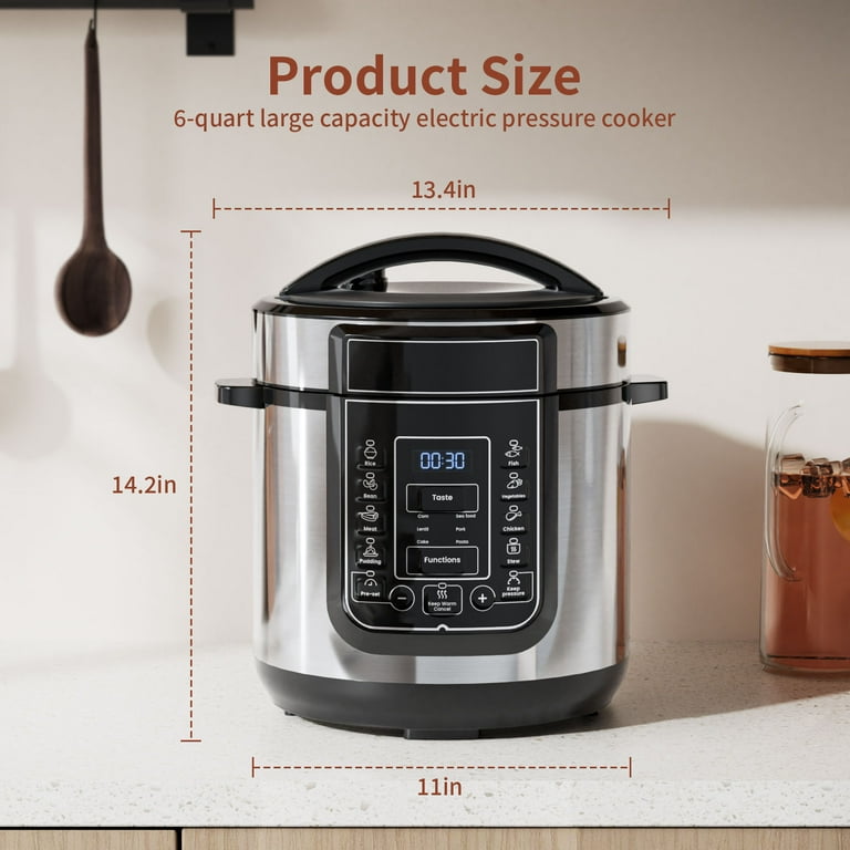 TINANA 6-Quart 9-in-1 Electric Pressure Cooker photo 2