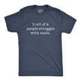 thumbnail image 1 of Mens 5 Out Of 4 People Struggle With Math T Shirt Funny Nerdy School Tee (Heather Navy) - S, 1 of 4