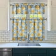 thumbnail image 3 of Country Sunflower Curtains 3-Piece Set - Rustic Floral Tier & Valance, Farmhouse Kitchen Window Treatment, Yellow Golden Sunflower & Wildflowers Design, 3 of 5