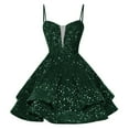 thumbnail image 1 of LOVZFMLL Robes Robe à Bretelles à Paillettes Couleur Unie pour Femmes, 1 of 6