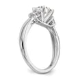 thumbnail image 6 of 14K White Gold Ring Band Engagement Semi Mount center Stone Mounting Round Diamond Baguette, Size 5, 6 of 7