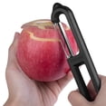 thumbnail image 3 of Linoroso Apple Peeler for Kitchen, Straight and Swivel Vegetable Peeler with Stainless Steel Blade, I-Shaped, Black, 3 of 7