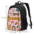 thumbnail image 5 of Wukai Retro 70s Hippie Travel Laptop Backpack: Business Water-Resistant Bag with USB Charging Port, Ideal College Backpack for Men & Women, 5 of 6