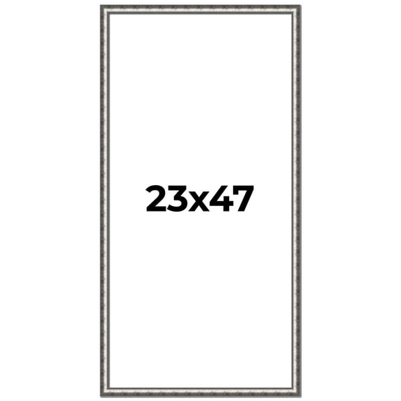 23x47 Frame Silver Real Wood Picture Frame Width 1.125 Inches | Interior Frame Depth 0.5 Inches |
