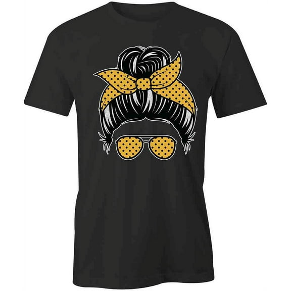 Messy Bun T-Shirt | Cute Hairstyle Black Tee Gift