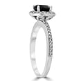 thumbnail image 2 of Pompeii 1 1/10ct Treated Black Diamond Cushion Halo Engagement Ring 14K White Gold, 2 of 4