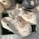 thumbnail image 2 of Sandalias planas para mujer, zapatos con agujeros, sandalias de suela gruesa para mujer, sandalias de playa con lazo de verano, zapatos de tacón alto con agujeros para mujer, zapatos de playa y jardín, 2 of 4