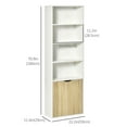 thumbnail image 3 of HOMCOM 4-Tier Open Bookshelf Home Office Bookcase with Door for Living Room, 3 of 10