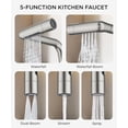 thumbnail image 3 of Waterfall Kitchen Faucet with Pull Down Sprayer, 5 Spout Modes Brushed Nickel Stainless  Single Handle 360? Swivel Kitchen Sink Faucet with Deck Plate for 1 or 3 Hole for Bar Farmhouse, 3 of 7