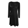 thumbnail image 5 of Delconic Stylish, Elegant, And Sophisticated Mid-length Long-sleeved Neck Dress For Women Black L, 5 of 8