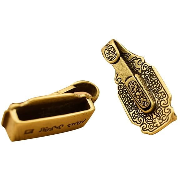 2Pcs Creative Brass Belt Clip Keychain Buckle Retro Style Securely Holds Keys, up to 37mm Belt