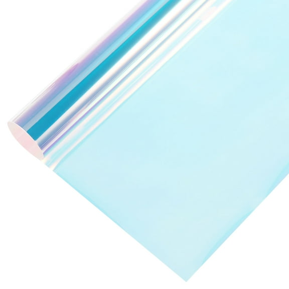 Uxcell Iridescent Window Film,24" x 39" Holographic Fabric Dichroic Film Roll,Laser Blue
