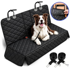 Cornmi Dog Car Seat Cover, Waterproof Back Seat Protector, Black