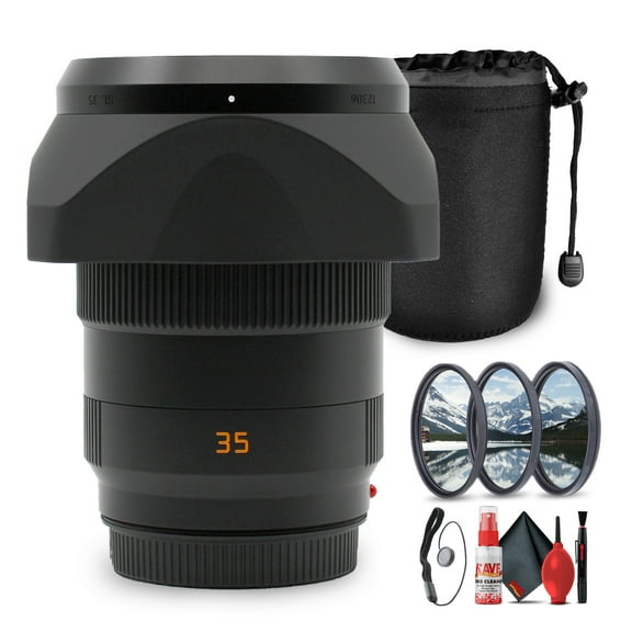Leica APO-Summicron-SL 35mm f/2 ASPH Lens | Full-Frame L-Mount | Apochromatic Prime Lens (11184)   Filter Kit   Cleaning Kit   Pouch   Cap Keeper