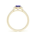 thumbnail image 2 of ANGARA Natural Round Tanzanite Halo Ring with Diamond Accents in 14K Yellow Gold for Women (Size-6mm) | December Birthstone, Birthday, Anniversary, Jewelry Gift for Women | Natural Tanzanite Ring, 2 of 11