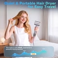 thumbnail image 7 of Hair Dryer 150,000 RPM High-Speed Ionic Blow Dryer with RGB Lighting, 500M Negative Ions, Diffuser Hair Dryer for Women, Lightweight Travel Hair Dryer, 7 of 7